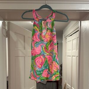 Lilly Pulitzer Vibrant Floral Tank Top - Pink and Green